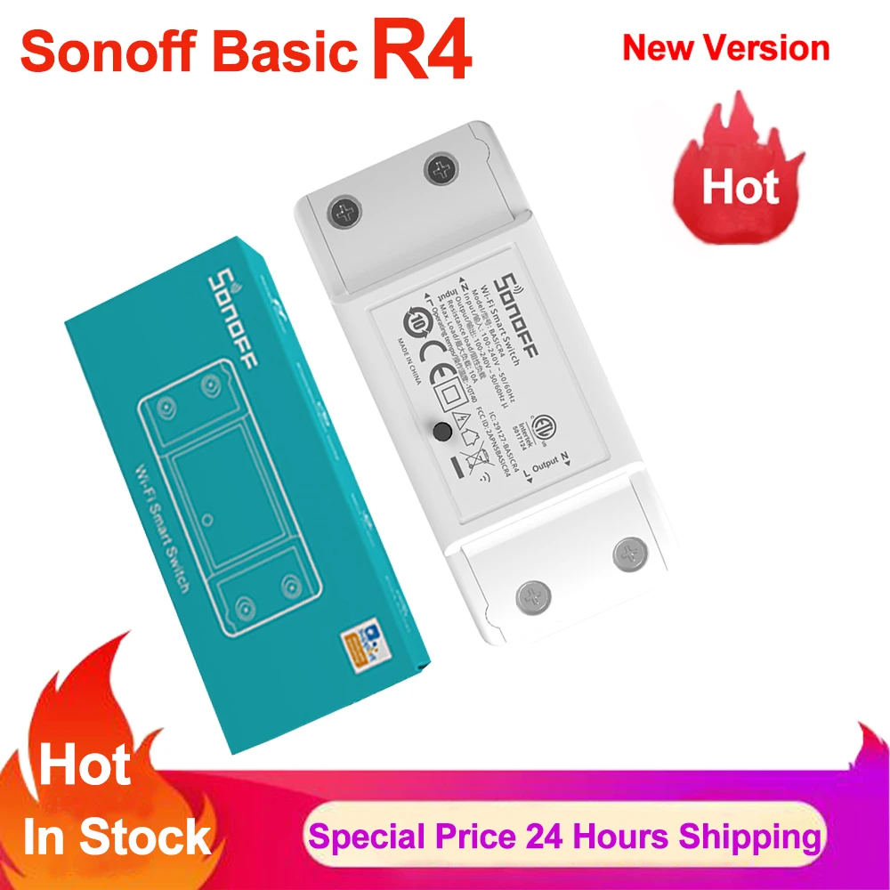 SONOFF Basic R4 Smart Wifi DIY Switch Smart Home Remote Control Switch Module Magic Switch Mode Via Ewelink APP Works with Alexa