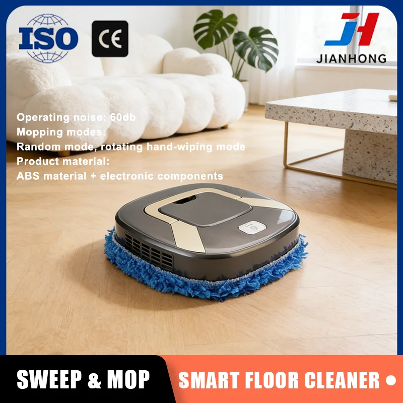 

Умный робот-пылесос для сухой/влажной уборки с вращающейся насадкой, ABS, 1600 мАч, автоматическое избегание препятствий, низкий уровень шума, для твердых полов