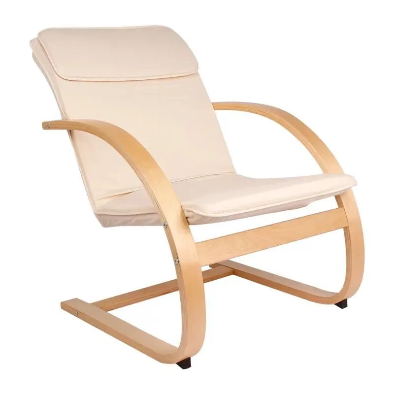 Simple Design Comfortable Birch Bent Wood Leisure Single Sofa Chair with Cushion for Living Room Furniture