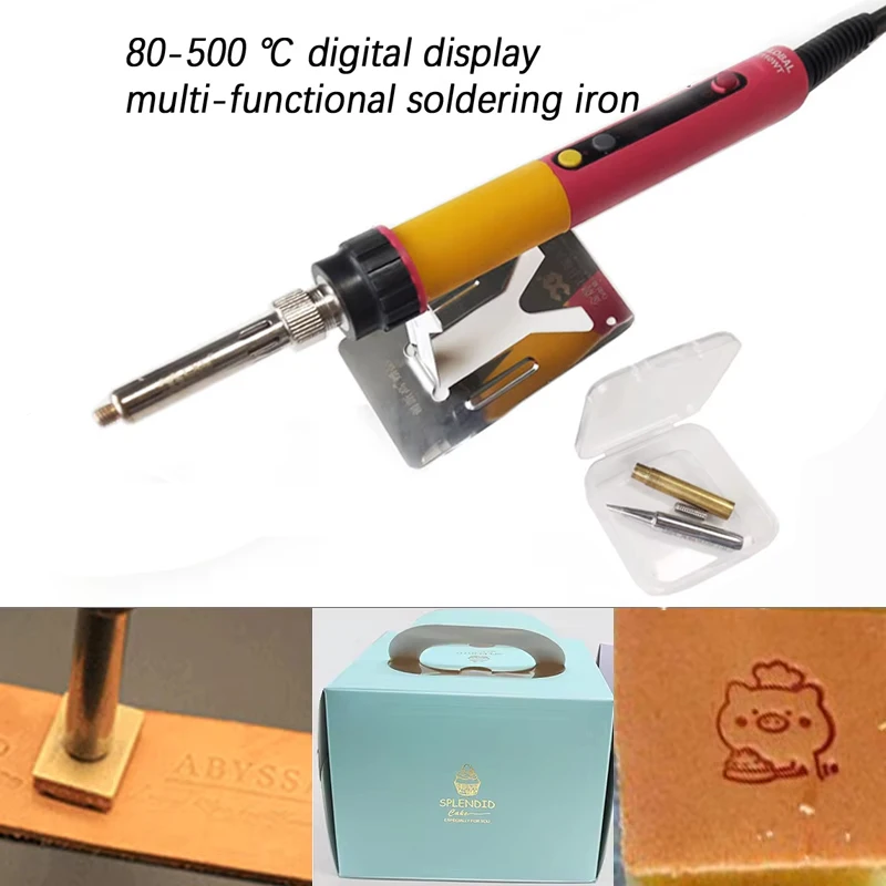 

Паяльник с маленькой ручкой, машина для горячего тиснения фольгой, цифровой дисплей, 80-500 градусов, кожаный ремесленный утюг для тиснения, брендинг