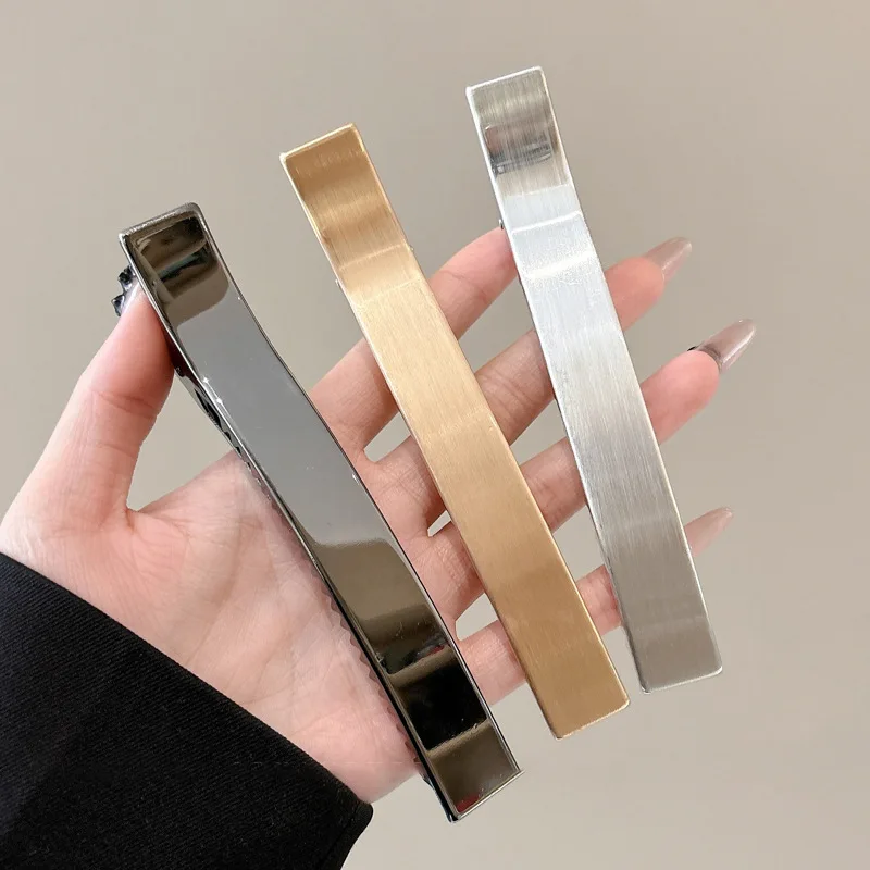 Barrettes à cheveux en métal coréen pour filles et femmes, 3 pièces, griffes élégantes, épingle à cheveux, frange, bec de canard, queue de cheval, accessoires de cheveux à la mode