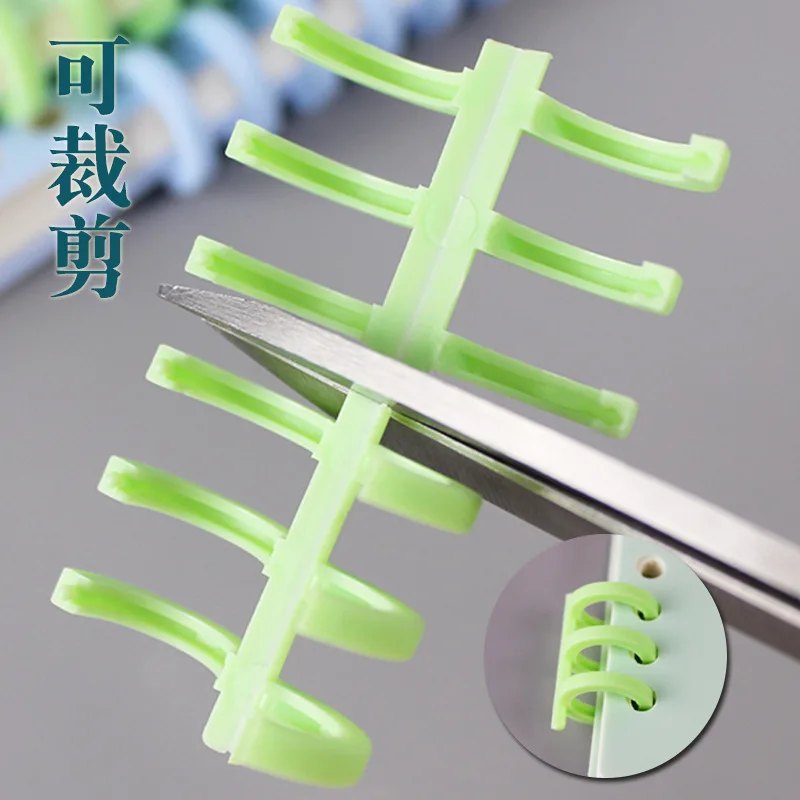 3pcs 6 Holes Candy Color Loose-leaf Plastic Binding Ring Spring Spiral Rings A4 A5 Paper Notebook Stationery Binding Clip