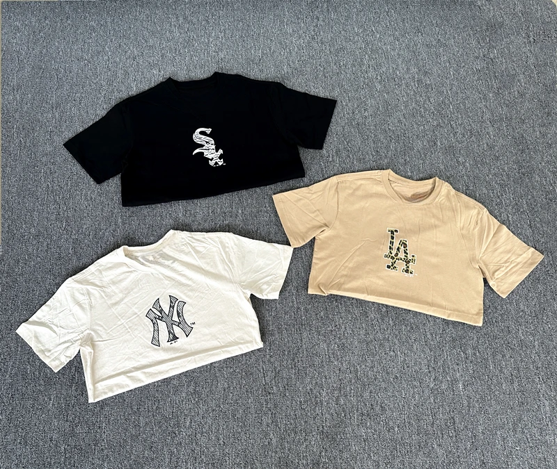 التجارة الخارجية في نيويورك الصيف البيسبول الرجال القطن الخالص قصيرة الأكمام الرياضة عادية فضفاض العصرية تي شيرت المرأة