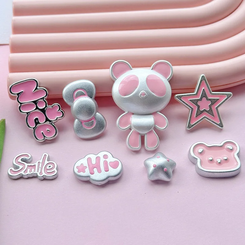 5 個ミニソ漫画パホールシューズ DIY アクセサリーシューズバックルベアフラットバック素敵な br ブローチバッグピン装飾