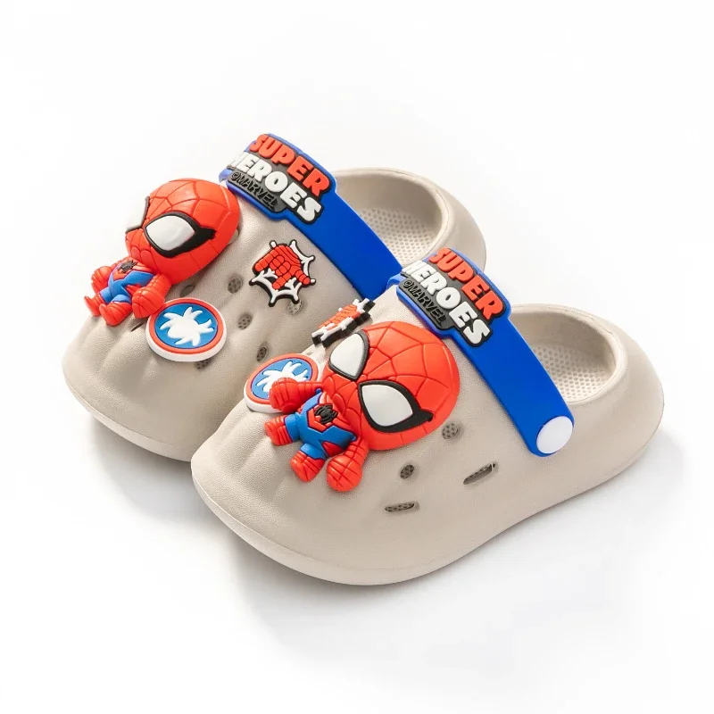 Disney Children Garden Shoes Baby Boy Girl Cartoon Iron Man Spider Man Sandal Summer Slipper Kid Indoor Non-slip Beach Sandals