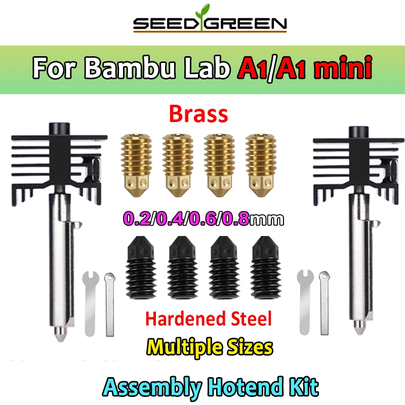 

Для комплекта Hotend Bambu Lab H2D с насадкой из закаленной стали 0,2/0,4/0,6/0,8 мм, сменный комплект Hotend для комплекта Bambu Hotend