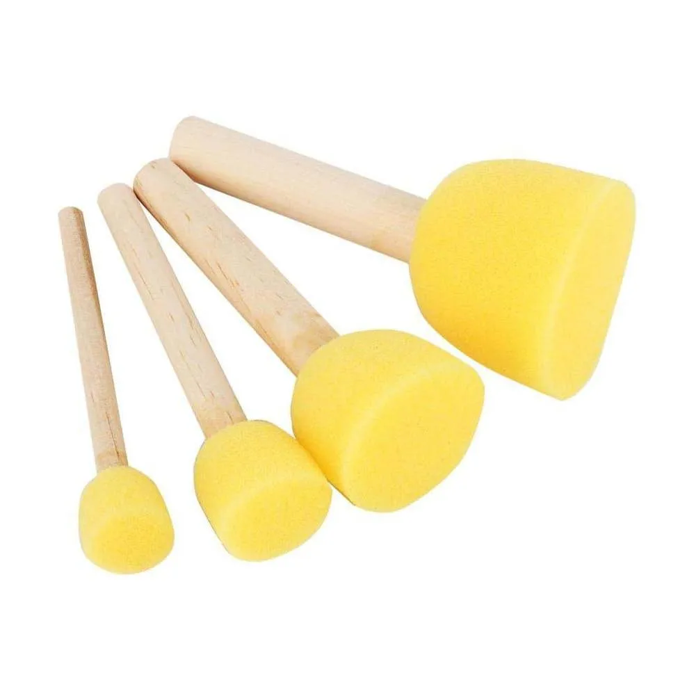 Foam Brush Set 4/5 Pieces Designed For Craft Art Projects Oil Stain Application Polyurethane Coating And Paint Blending
