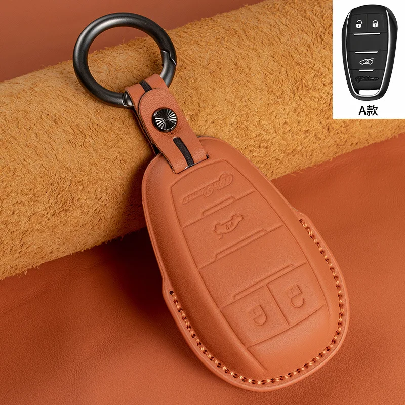غطاء مفتاح السيارة الجلدي لسيارة ألفا روميو جونيور ستيلفيو جوليا 2025 تونال 4C حامل مفاتيح السيارة العنكبوتية #6