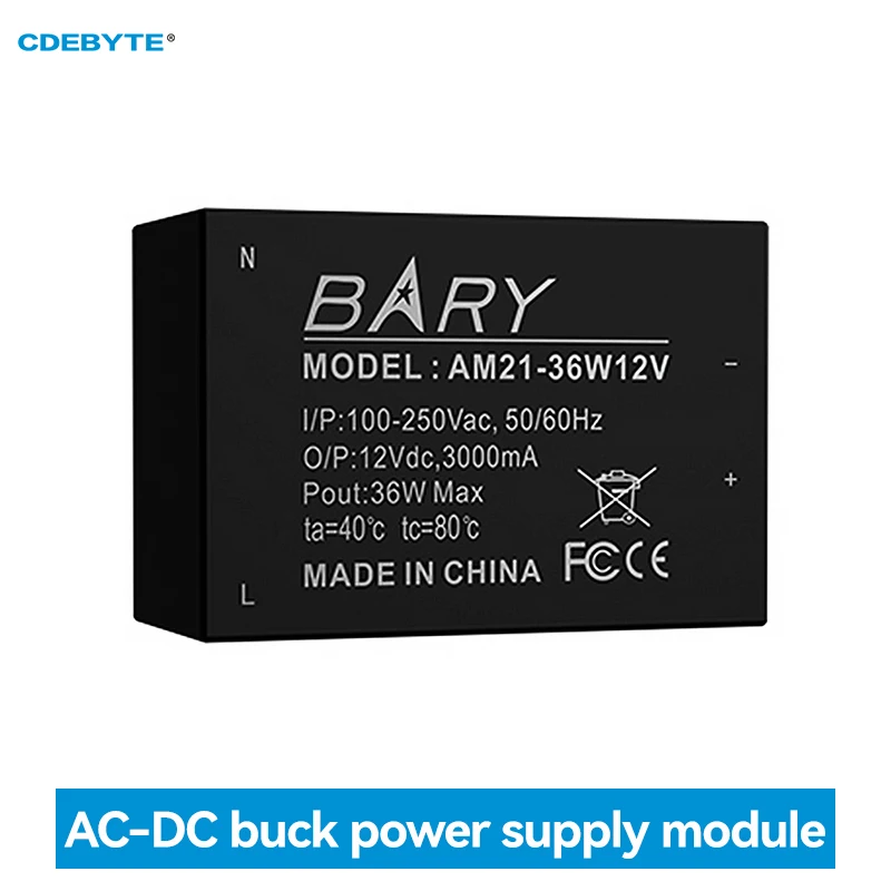 

36W AC-DC Buck Power Supply Module 110V/220V To 36W 12V CDEBYTE AM21-36W12V Overtemperature Protection Industrial Grade