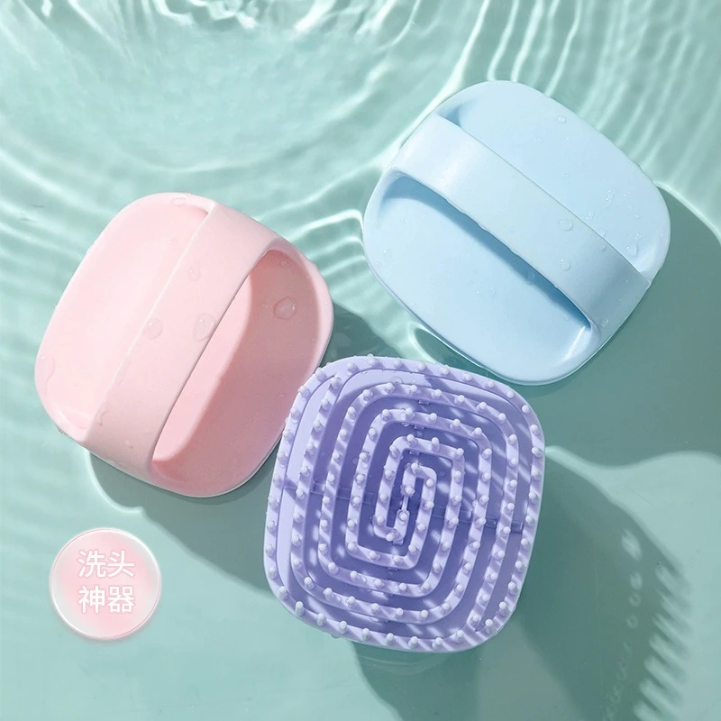 

Японская щетка для шампуня и массажер для кожи головы 2-в-1 — мягкая силиконовая щетина для глубокого очищения, снимает зуд кожу головы