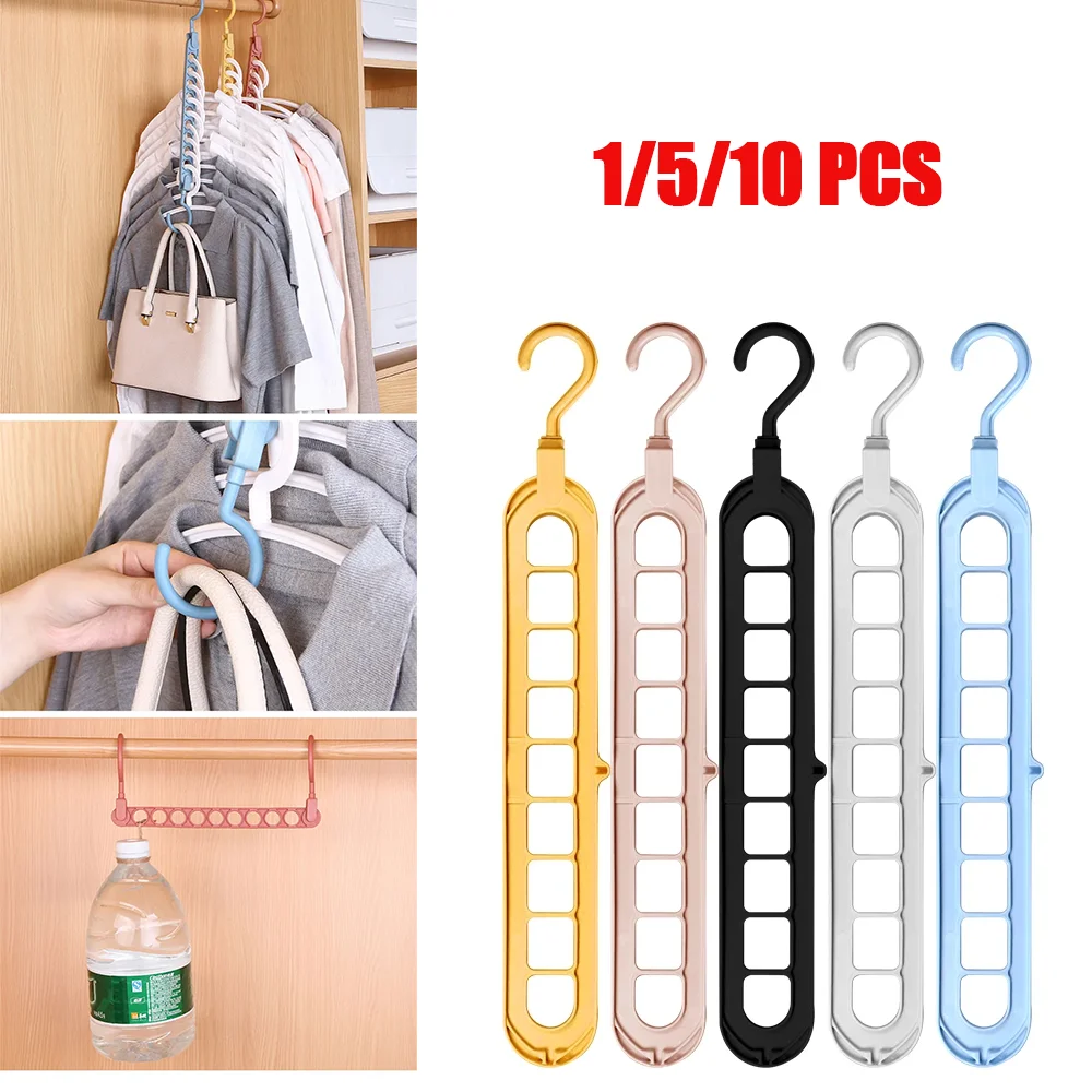 1PCS-10PCS Multifunctional Clothes Hanger, Multi-Port Support Ring For Clothes Drying Scarf Storage Rack, Clothes Hanger