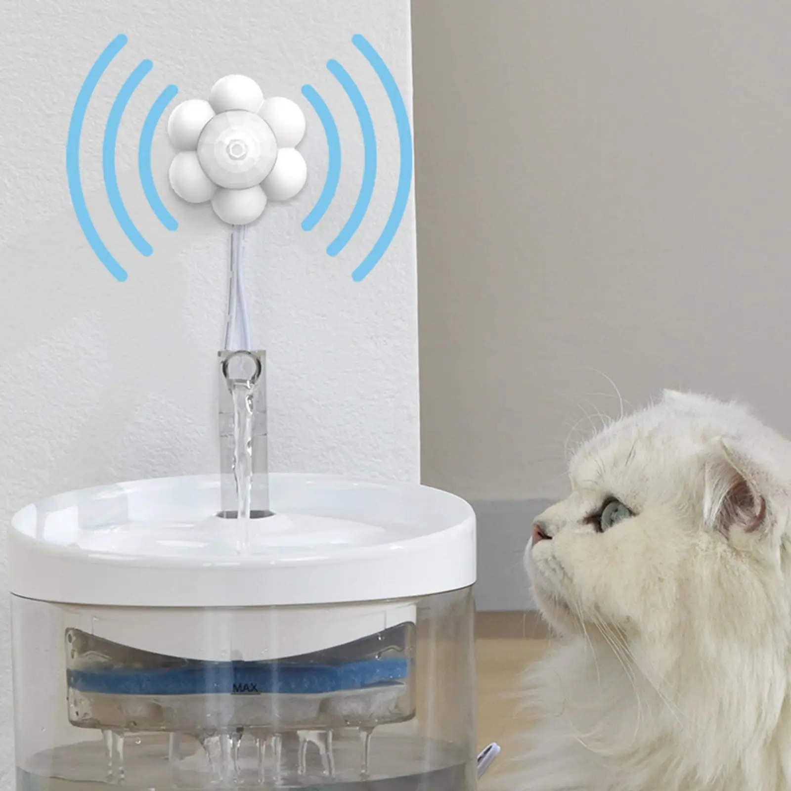 Dispensador de agua para gatos, interruptor inteligente con Sensor de movimiento para fuente de agua de mascotas, USB, Universal, 180 °, 9,8 pies,