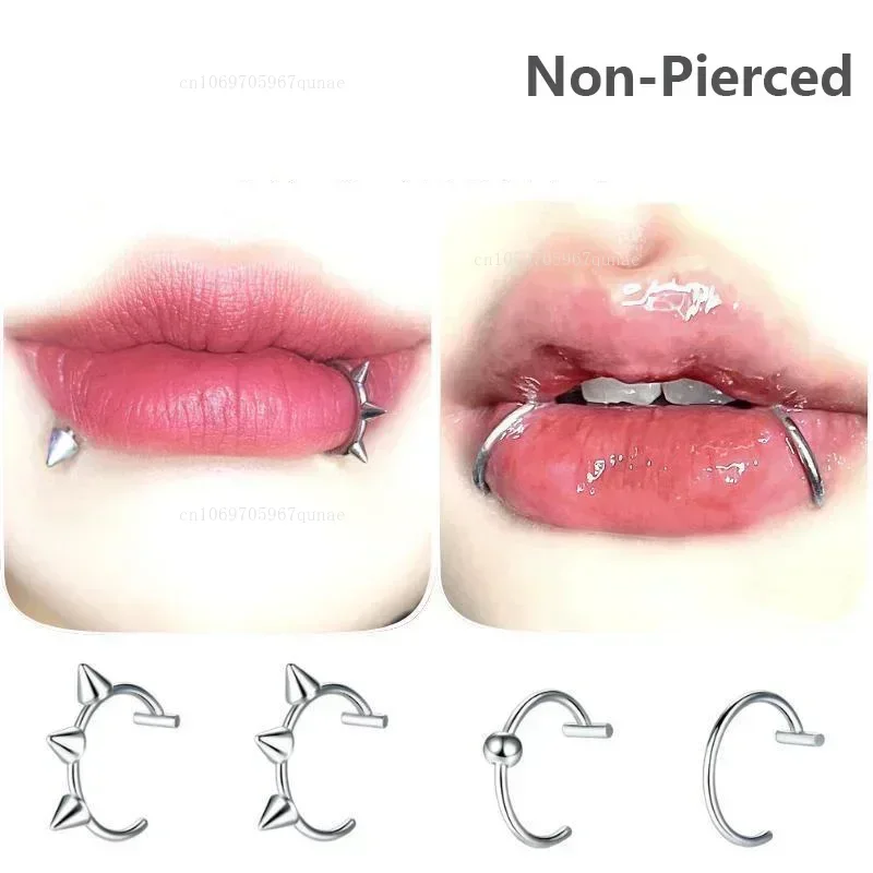 1 Stück Edelstahl Fake Nasenring Hoop Septum Ringe C Clip Lippenring Ohrring Fake Nasenpiercing Frauen Körperschmuck Nicht durchbohrt