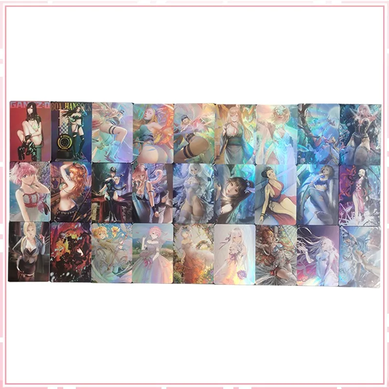 In Stock 27Pcs/set Nami Nico Robin Boa Hancock Chun Li Rem Tsunade Yor Forger Angewomon Sexy Anime Girls Game Collection Cards