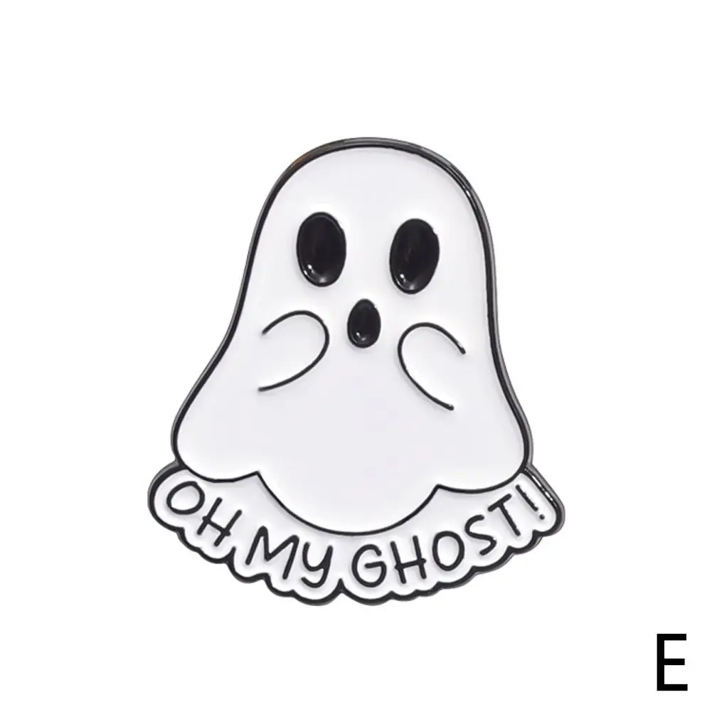 Halloween Punk Enamel Pins Cute Food Ghost Hamburger Pin Kids Brooch Backpack Lapel Badges Friends Gift Accessories Jewelry L3L5