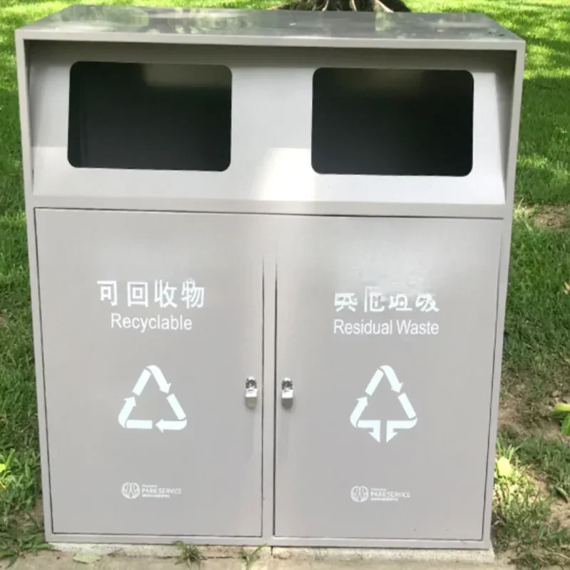 Double Classification Trash Can Outdoor Park Shopping Mall  Community School Double Trash Bin