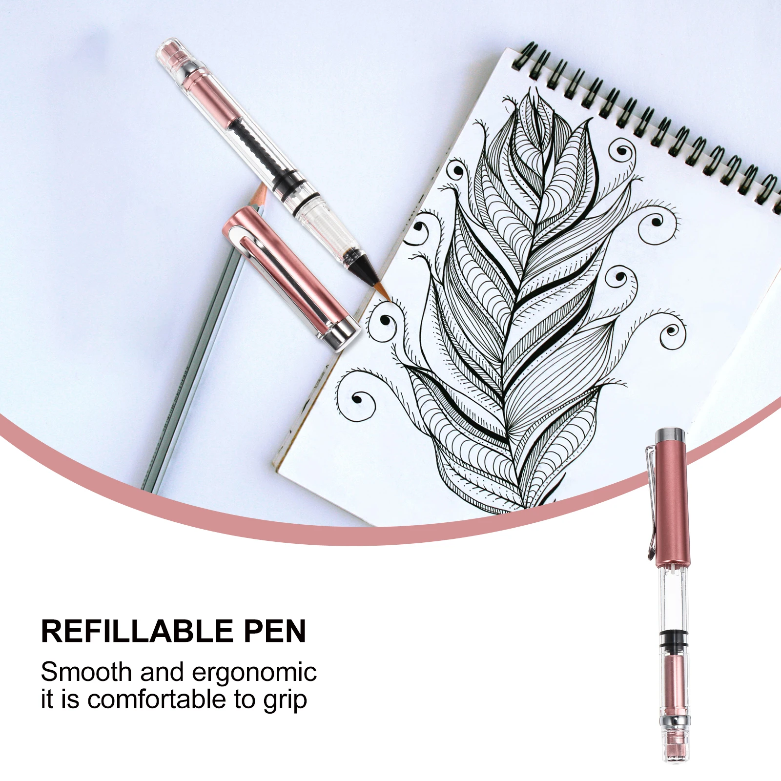 

1pc Steel Nib Brush Refillable Transparent Barrel For Watercolor Painting Drawing Calligraphy Reusable Ink Pen Water Brush Pen