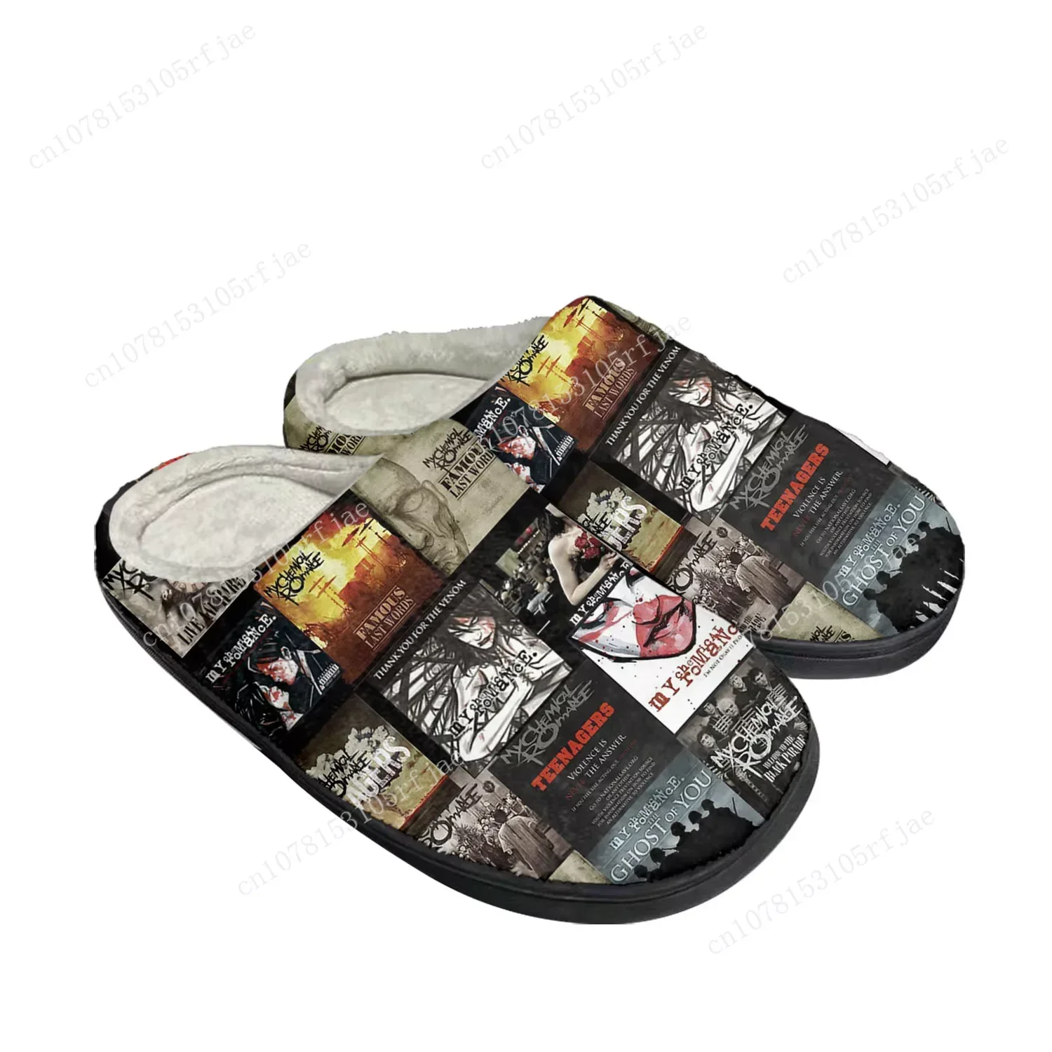 Romance Rock Band Chemical Fashion Home Cotton Custom Slippers Mens Womens Sandals Plush Bedroom Keep Warm Shoe Thermal Slipper