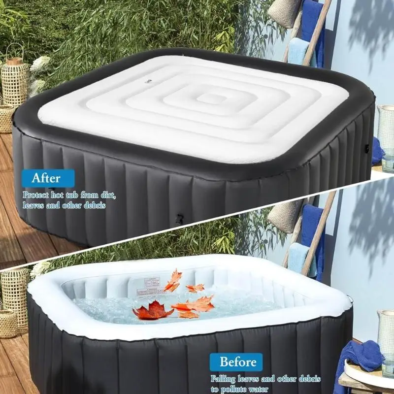   Inflatable Pool Lid 4.2ft Square Design Reduces Filter Replacement Needs