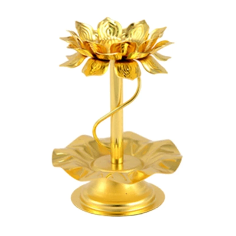 Suporte vela decorativo 4 Polegada liga flor forma folha perfeito para casamento budistas espirituais coletando