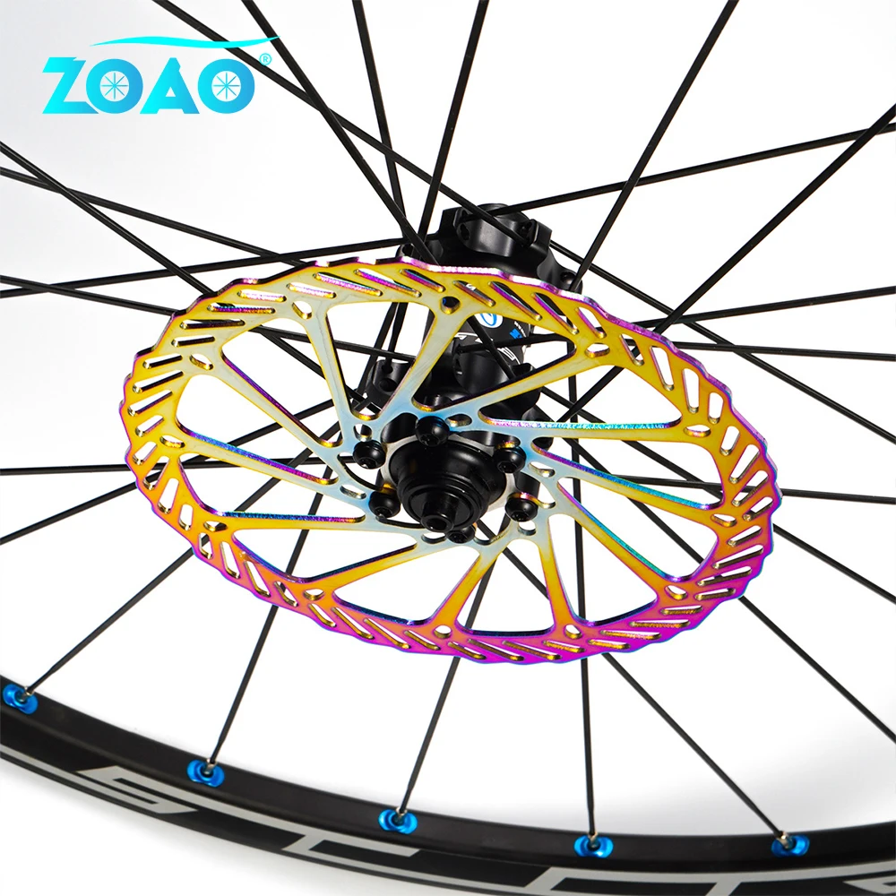 Zoao mountain bike rotores de freio a disco aço inoxidável ultraleve 160mm 180mm 203mm bicicleta estrada freio rotor peças da bicicleta