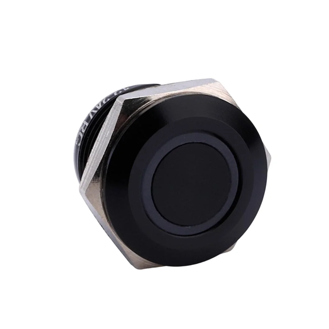 12MM Ultra Thin 1NO Metal Push Button Switch OFF-(ON) Reset Push Button with 2 Screw/Pin Terminal 3-220V 2A IP67 Waterproof
