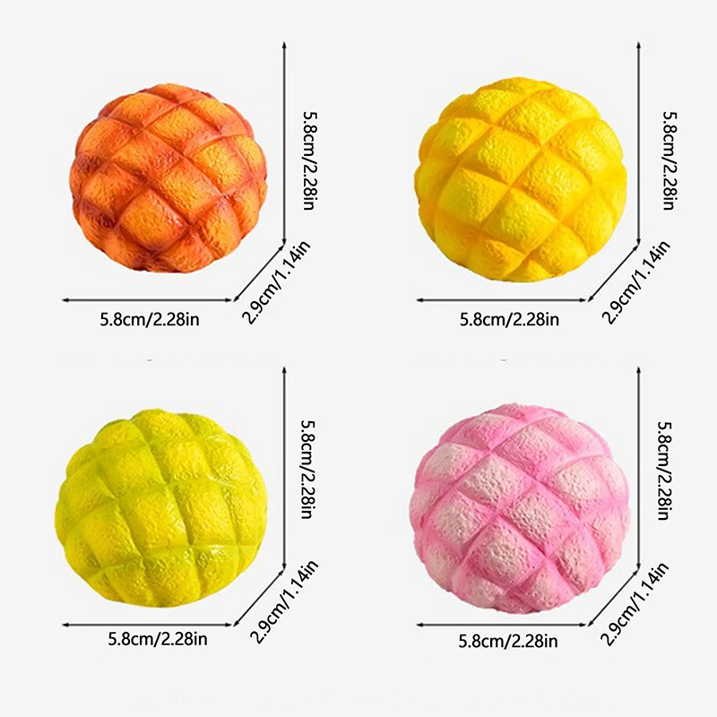 1PC Random Color Cute Slow Rising Squishy Bread Oversized Pineapple Bun Stress Relief Toy Prank Gift