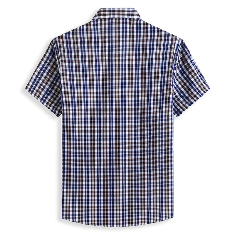 Men Shirts New Summer 2024 Fashion Chemise Homme Mens Checkered Shirts Short Sleeve Shirt Men Blouse 8XL Red Blue Plaid Shirt