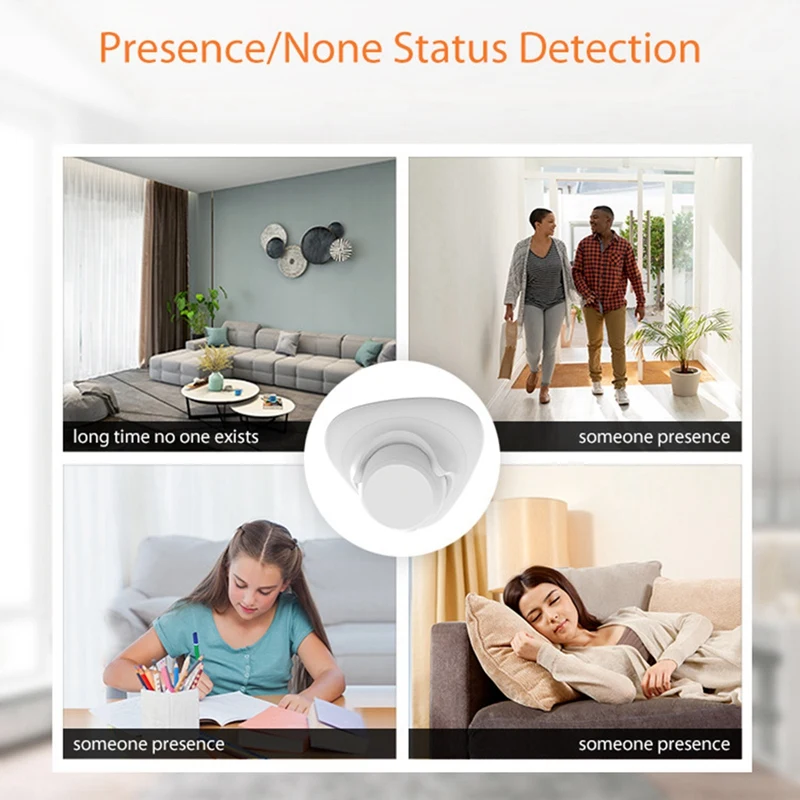 Tuya Zigbee-Sensor inteligente de cuerpo humano, Detector de movimiento de 24Ghz, inalámbrico, para microondas