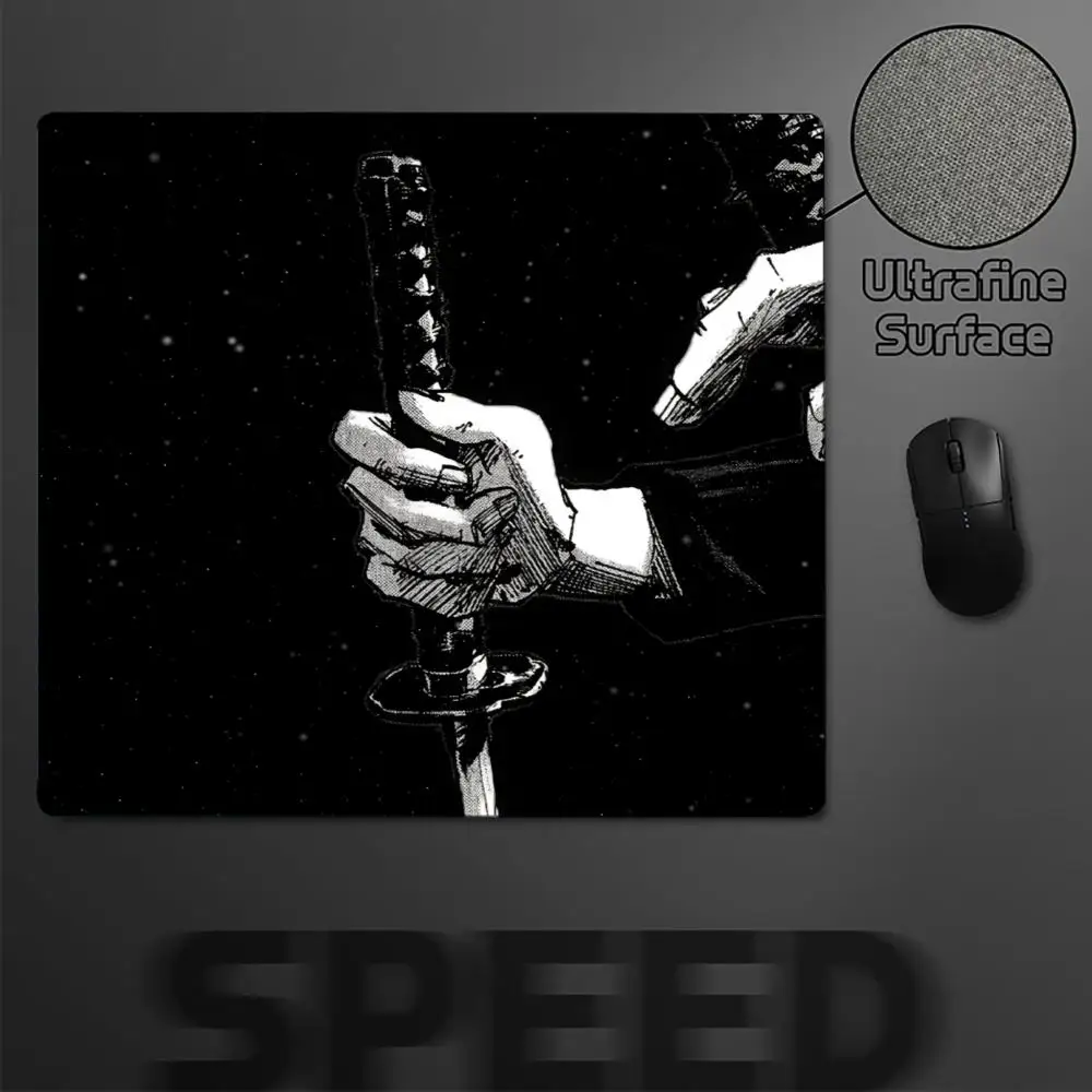 Japanese Samurai Katana Square Gaming Mouse Pad Non Slip Rubber Base Desk Mat For PC Laptop Gaming Desktop Office Setup
