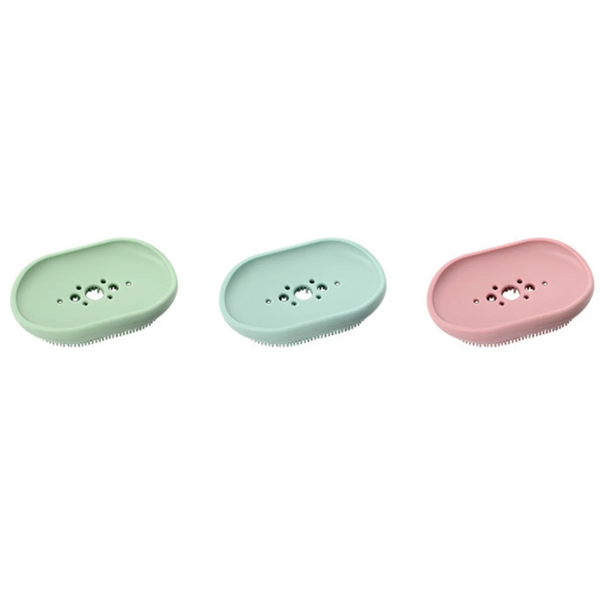 3Pcs Silicone Body Scrubber and Soap Holder Duo Versatile Set Soap Saver Tray Exfoliating Brush for Shower Bath