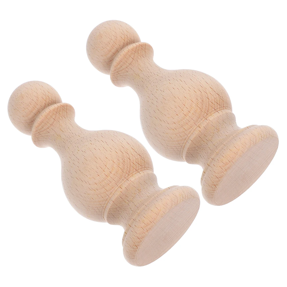 

2Pcs Solid Wood Carving Finials for Furniture Decorative Pillar DIY Craft Projects Unfinished Wooden Sticks Home Use