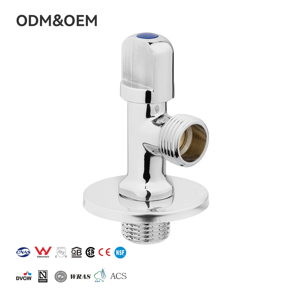 

Brass Angle Valve Plated Surface Hydraulic Control Valve M1/2XM1/2 Port Internal Thread ABS Handle High Temperature Resistance