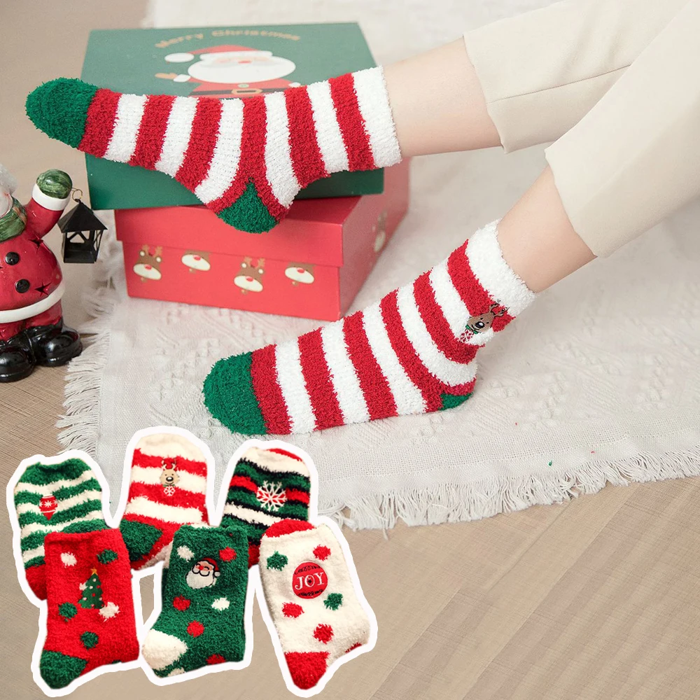 Chaussettes de Noël amusantes pour femmes, père Noël, arbre, flocon de neige, wapiti, coton, équipage, heureux, nouvel an, trempage, accessoires, 2023