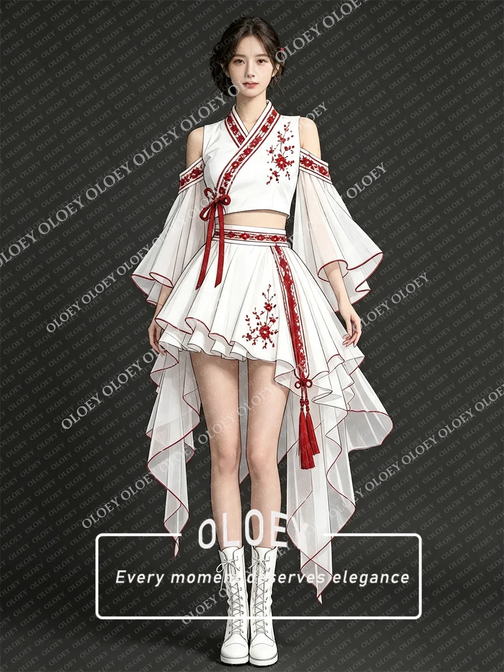 OLOEY Modern Red Embroidery Iv - Hanbok Modern Set 评论和价格