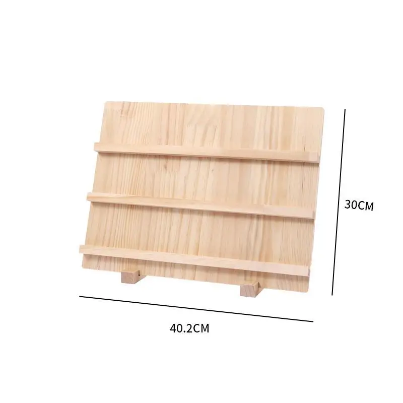 Wooden Jewelry Display Stand Desk Counter Nail Enhancement Storage Rack Multi Layer Earrings Bracelets Vertical Display Board