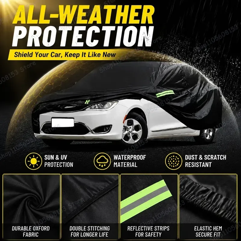 For Chrysler Pacifica 2017 2018 2019 2020 2021 2022 2023 2024 Outdoor Car Cover Waterproof UV Resistant Snow Proof Dust