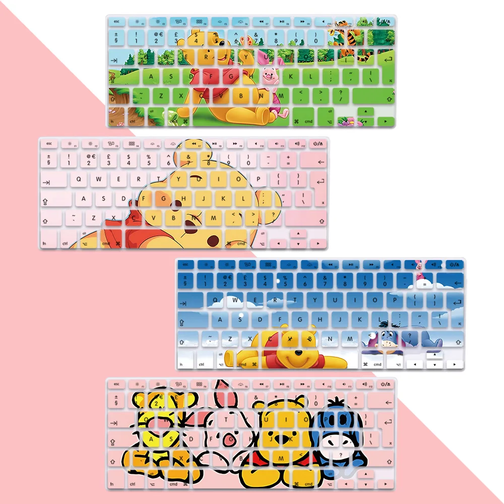 

Cute Winnie the Pooh EU Layout Soft Silicone Keyboard Cover for Macbook pro A1278 A1286 Retina A1425 A1502 A1398 Air A1369 A1466