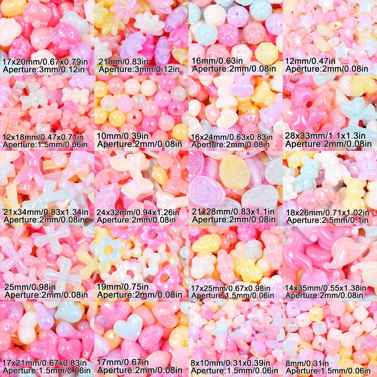 10pcs Jelly AB color Cloud Little Bear Flower Acrylic beads for Jewelry Making Diy Bears Necklace Bracelet Earrings Gift
