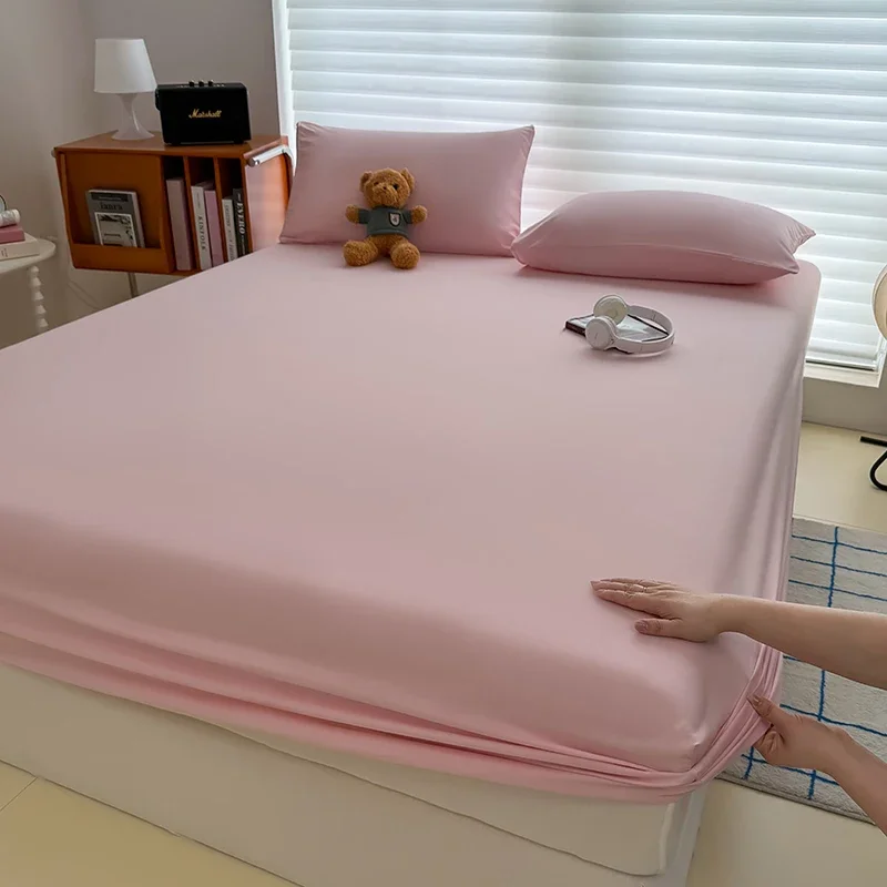 Washed Washed Fitted Sheet with Elastic Bands Non Slip Adjustable Mattress Cover for Single Double King Queen Bed 90x200 150x200 180 - Aliexpress Deal