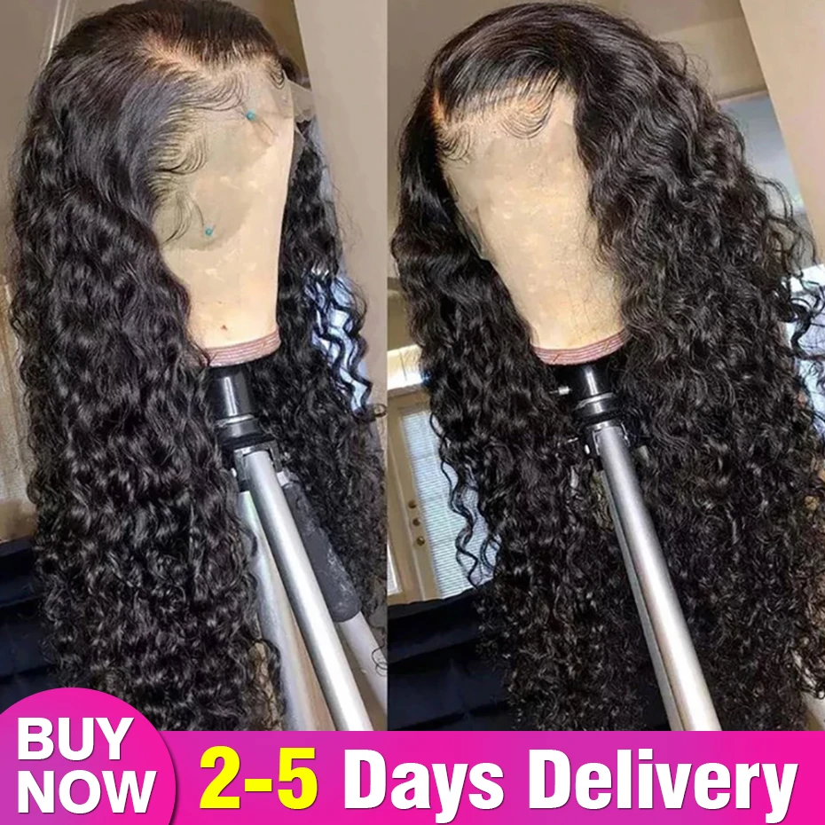 13x4 13x6 Deep Wave Transparent Lace Frontal Human Hair Wigs Brazilian Human Remy Curly Hair For Black Women Water Wave On Sale