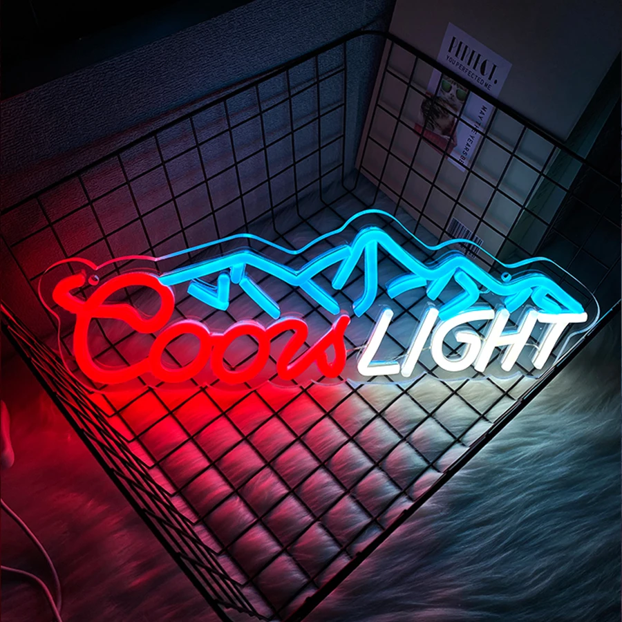 Coors Light Neon Sign, Used For Wall Decoration, Usb Power Supply Switch, Beer Bar, Bedroom, Man Cave, Club Personality Decor.