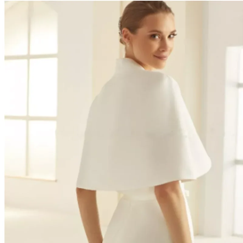 Capes de mariage simples en satin, enveloppes de veste, haussement d'épaules, patients BEmbed o Everak, soirée, châle rond, couvrir