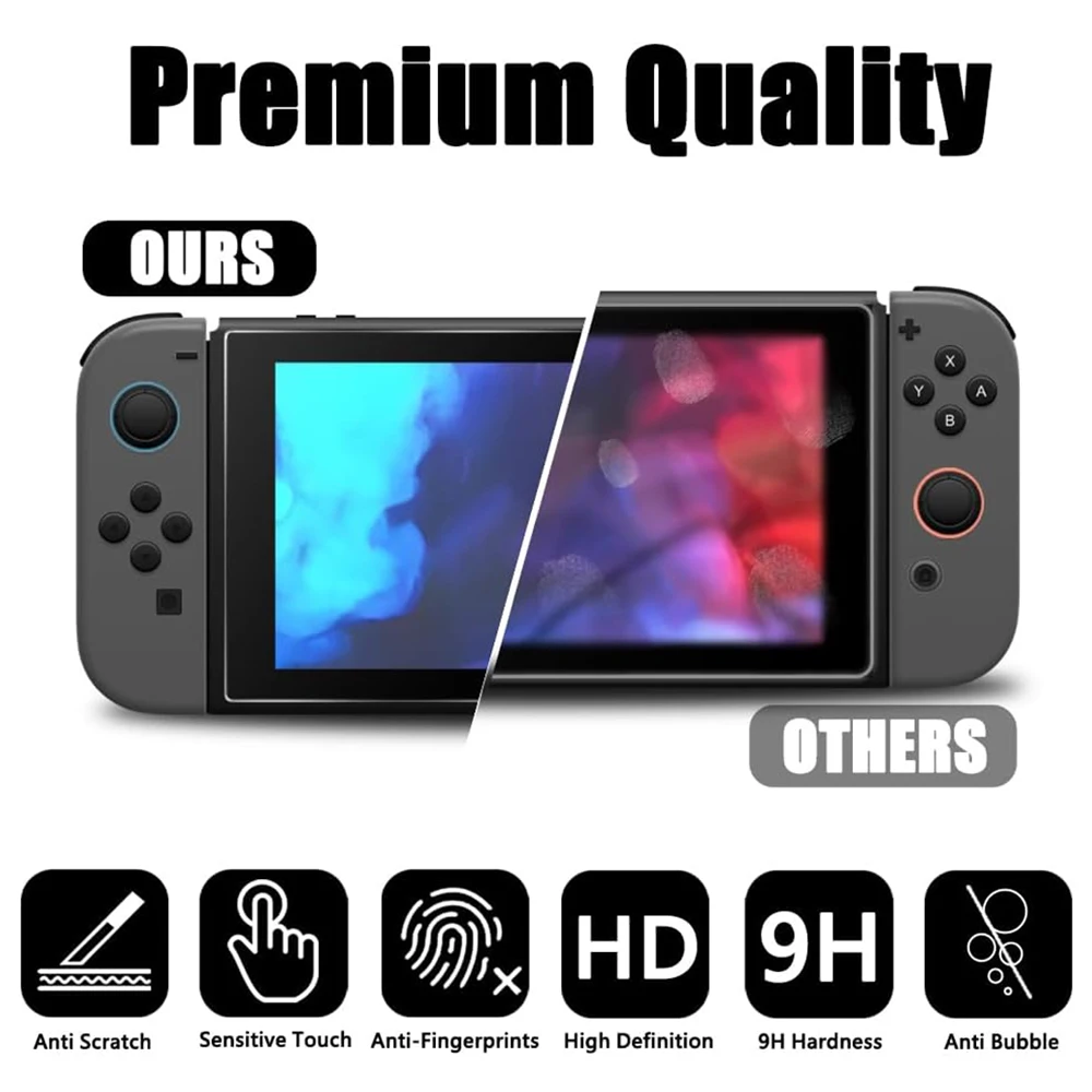 2PCS Switch 2 Protective Tempered Glass Screen Protector Anti-Scrach Film Compatible Nintendo Switch 2 Game Accessories 9H NS