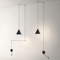Nordic Modern Adjustable Pendant Lamp plug in Bedroom Bedside Living Room Dining Room Kitchen Study Entryway Lighting Hanging