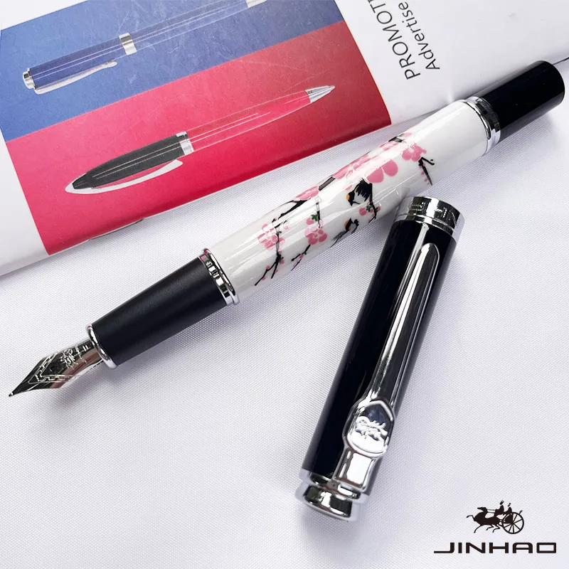 1 Uds JINHAO 8802 elegante flor de ciruelo regalo profesional firma caligrafía tinta pluma