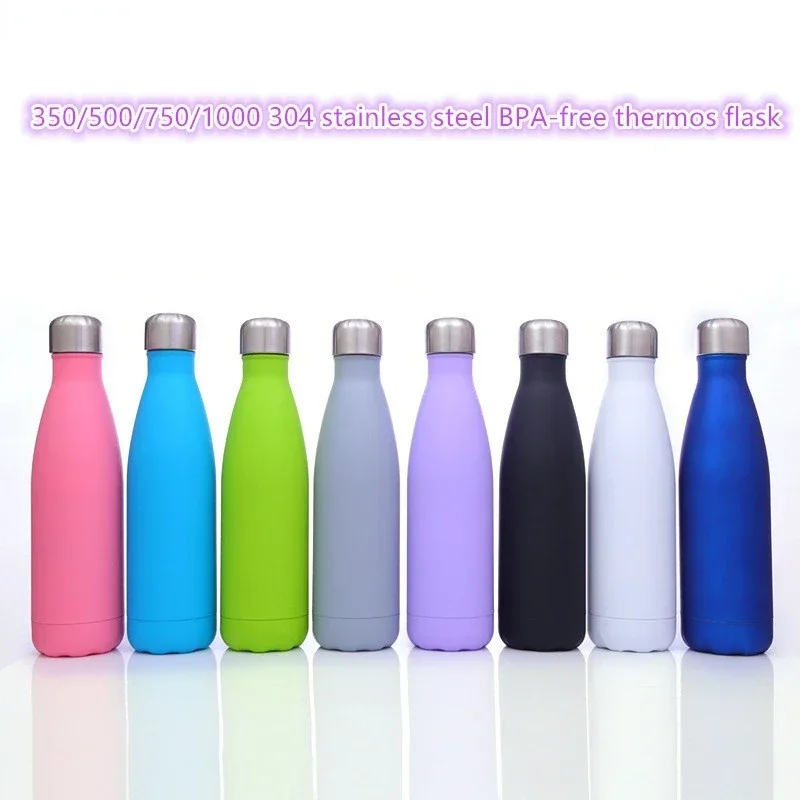 350/500/750/1000ml Double Wall Stainles Steel Water Bottle Thermos Bottle Keep Hot and Cold Insulated Vacuum Flask for Sport