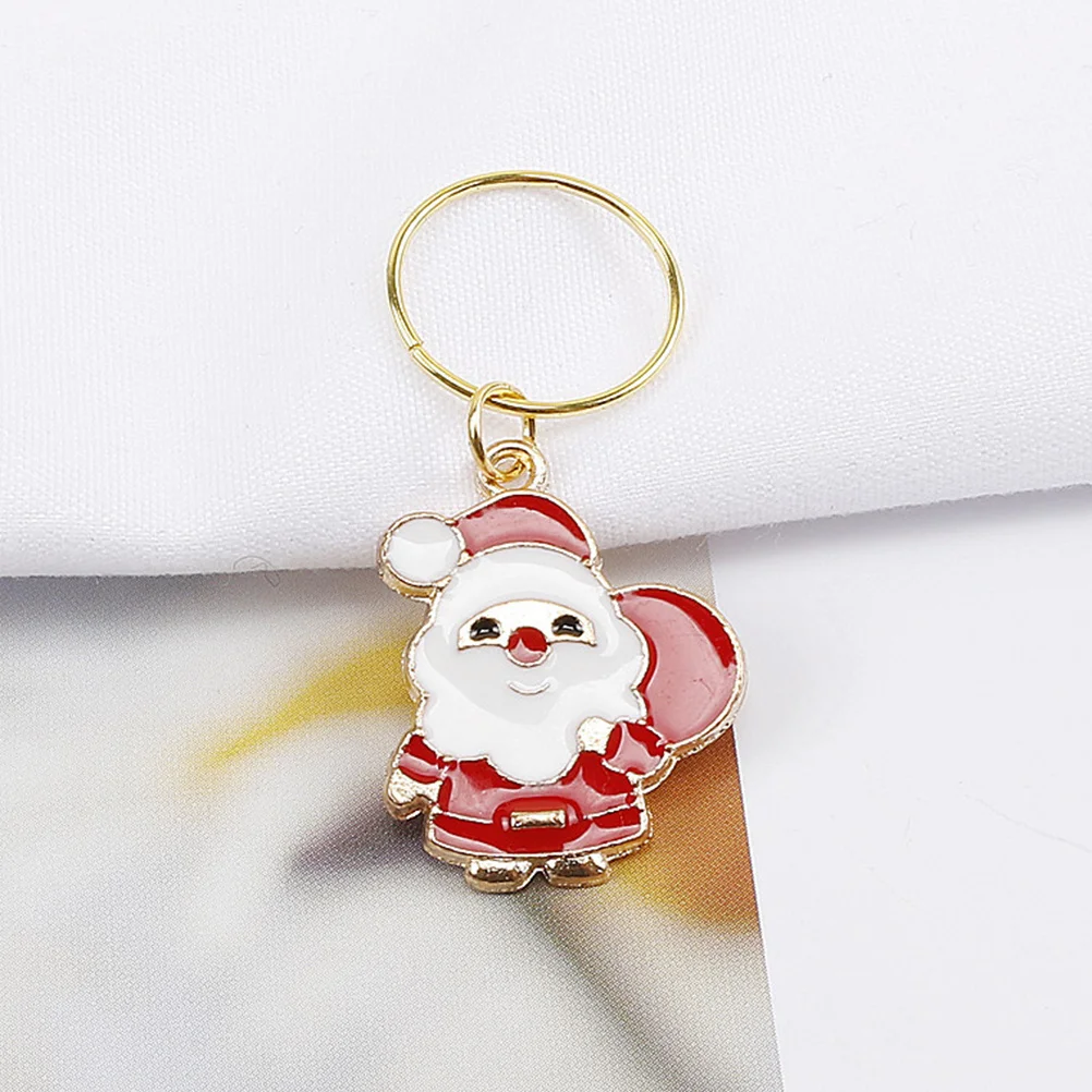 

10Pcs Christmas Hair Accessories for Braids Santa Jewelry Charms Alloy Hair Beads Women Girls Festival Party Braid Decor