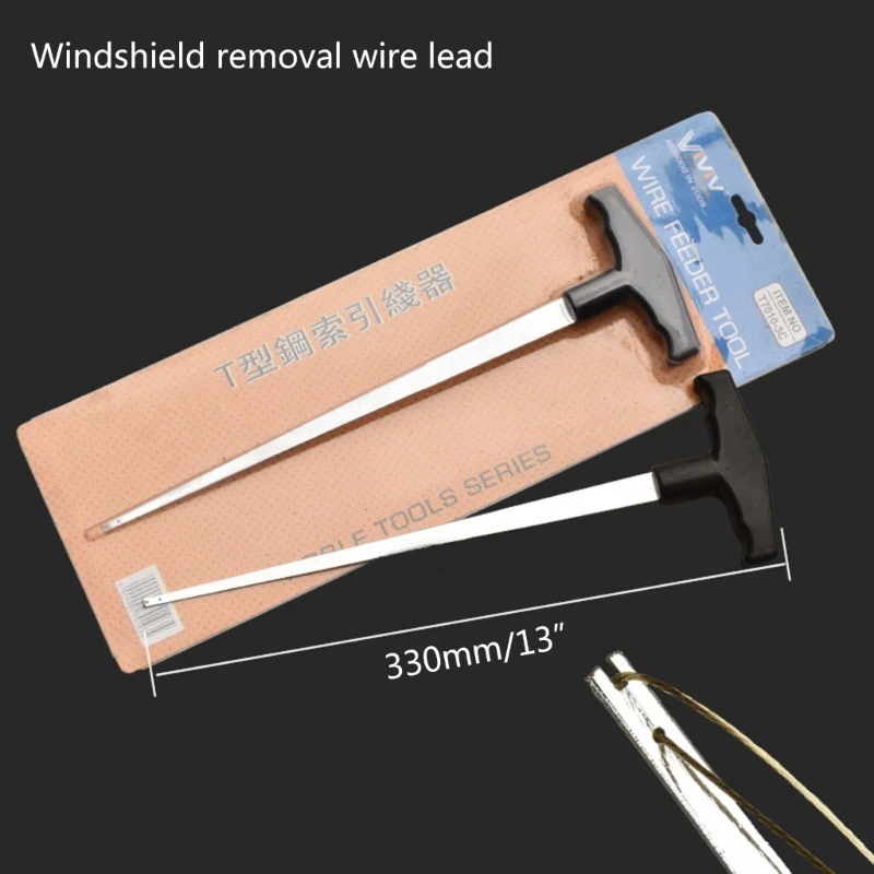 Car Glass Remover Dismantling Tools Auto Windshield Remover T-shaped Steel Wire Device Broach Group For Car Glass