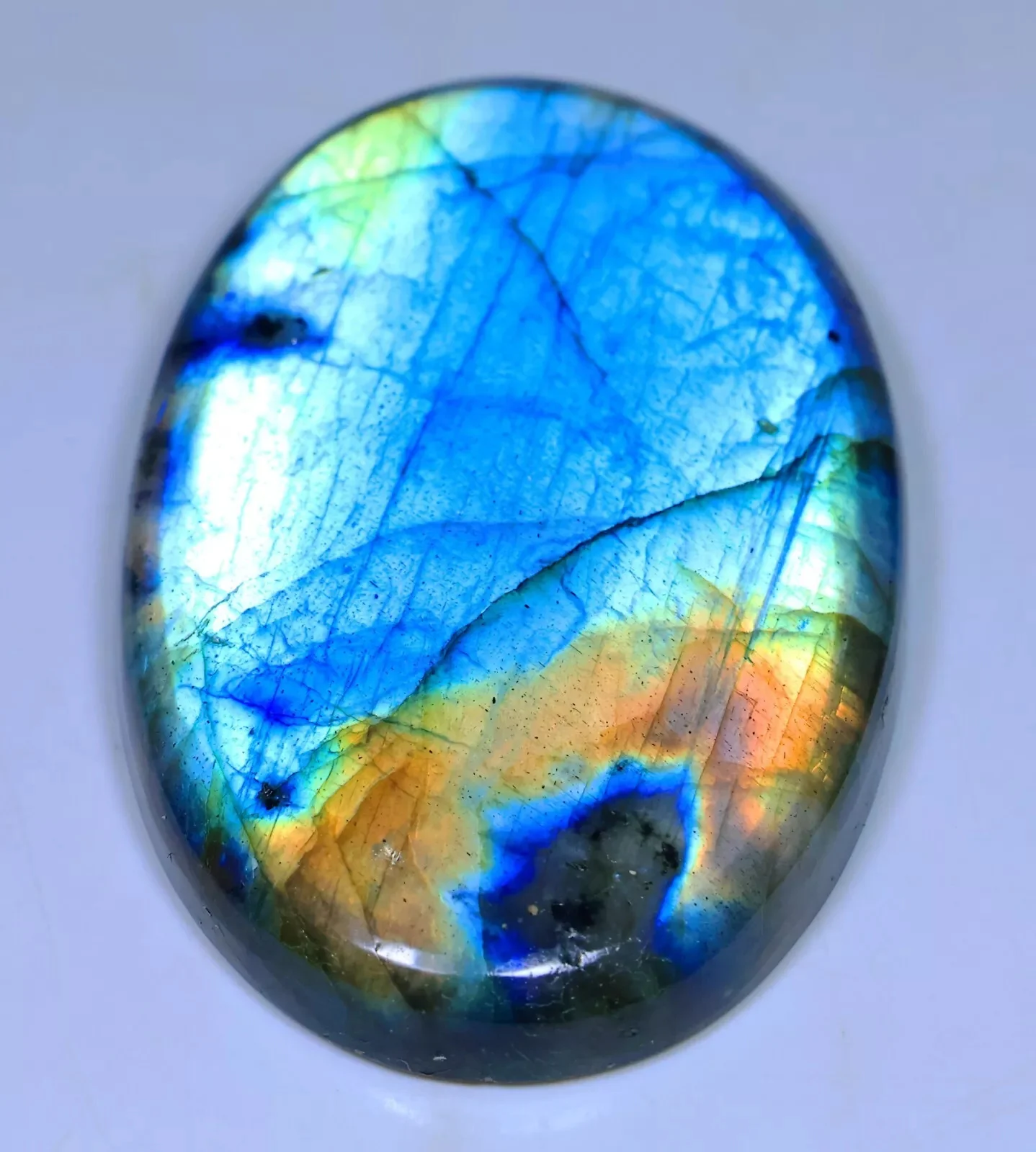 Natural Labradorite Multi Fire Oval Cabochon Loose Gemstone Healing